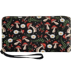 Magical Dachshund Floral Butterfly Womens Wallet RFID Blocking Card Holder Clutch Travel Zip Around Long Purse Wristlet Mushr...