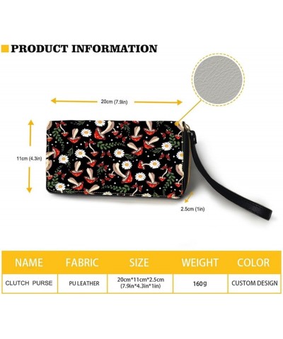 Magical Dachshund Floral Butterfly Womens Wallet RFID Blocking Card Holder Clutch Travel Zip Around Long Purse Wristlet Mushr...