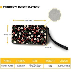 Magical Dachshund Floral Butterfly Womens Wallet RFID Blocking Card Holder Clutch Travel Zip Around Long Purse Wristlet Mushr...