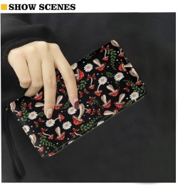 Magical Dachshund Floral Butterfly Womens Wallet RFID Blocking Card Holder Clutch Travel Zip Around Long Purse Wristlet Mushr...