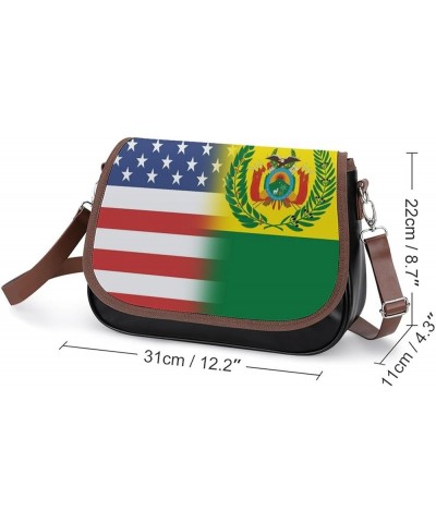 Retro Maine State Flag Leather Satchel Bag-Versatile Satchel for Women with Zipper Closure Style-20-6 $21.49 Shoulder Bags