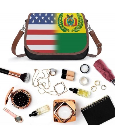 Retro Maine State Flag Leather Satchel Bag-Versatile Satchel for Women with Zipper Closure Style-20-6 $21.49 Shoulder Bags