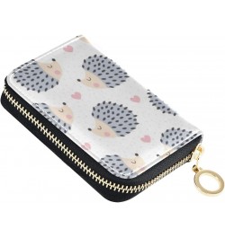 RFID Credit Card Holder Case Cute Hedgehog Animal Leather Printed Zipper Card Case Wallet for Women Girls $10.07 Wallets