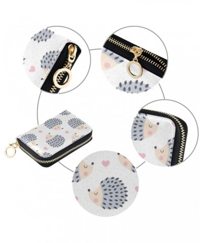 RFID Credit Card Holder Case Cute Hedgehog Animal Leather Printed Zipper Card Case Wallet for Women Girls $10.07 Wallets