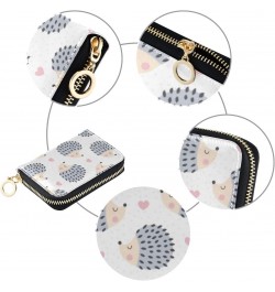 RFID Credit Card Holder Case Cute Hedgehog Animal Leather Printed Zipper Card Case Wallet for Women Girls $10.07 Wallets