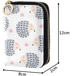 RFID Credit Card Holder Case Cute Hedgehog Animal Leather Printed Zipper Card Case Wallet for Women Girls $10.07 Wallets