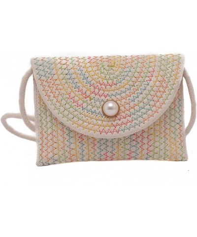 Women Straw Shoulder Bag Clutch Bag Straw Purse Straw Crossbody Bag Summer Beach Bag Envelope Purse Wallet $19.60 Shoulder Bags