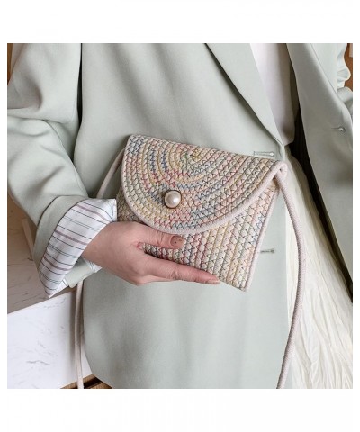 Women Straw Shoulder Bag Clutch Bag Straw Purse Straw Crossbody Bag Summer Beach Bag Envelope Purse Wallet $19.60 Shoulder Bags