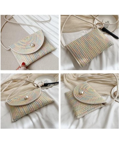 Women Straw Shoulder Bag Clutch Bag Straw Purse Straw Crossbody Bag Summer Beach Bag Envelope Purse Wallet $19.60 Shoulder Bags