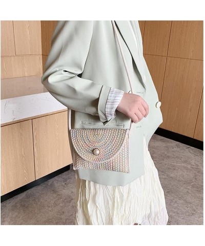 Women Straw Shoulder Bag Clutch Bag Straw Purse Straw Crossbody Bag Summer Beach Bag Envelope Purse Wallet $19.60 Shoulder Bags