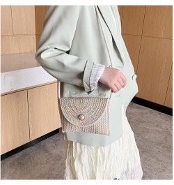 Women Straw Shoulder Bag Clutch Bag Straw Purse Straw Crossbody Bag Summer Beach Bag Envelope Purse Wallet $19.60 Shoulder Bags