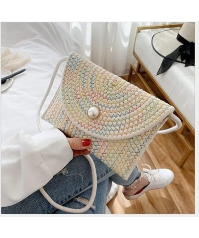 Women Straw Shoulder Bag Clutch Bag Straw Purse Straw Crossbody Bag Summer Beach Bag Envelope Purse Wallet $19.60 Shoulder Bags