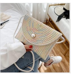 Women Straw Shoulder Bag Clutch Bag Straw Purse Straw Crossbody Bag Summer Beach Bag Envelope Purse Wallet $19.60 Shoulder Bags