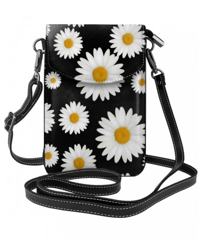 Daisy Flower Women'S Leather Flip Phone Bag, Small Crossbody Bag Card Holder Wallet Phone Case $20.19 Crossbody Bags