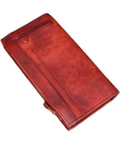 Money Clips Handbags Women's Retro Wallets Genuine Leather Coin Purses Cowhide Card Cases (Size : Brown) Red $59.90 Wallets