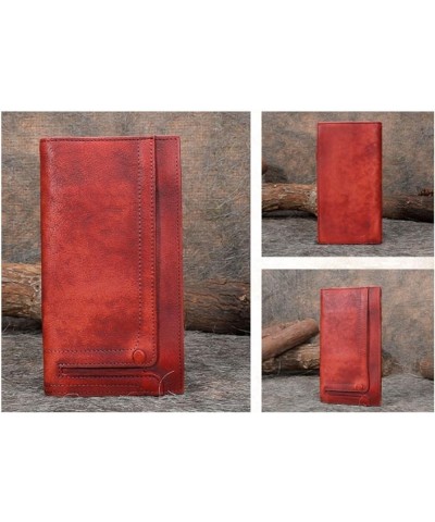 Money Clips Handbags Women's Retro Wallets Genuine Leather Coin Purses Cowhide Card Cases (Size : Brown) Red $59.90 Wallets