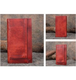 Money Clips Handbags Women's Retro Wallets Genuine Leather Coin Purses Cowhide Card Cases (Size : Brown) Red $59.90 Wallets