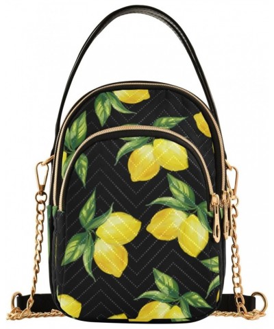 Cell Phone Purse Lemon Leaves Vibrant Crossbody Handbag Durable Shoulder Bag Sturdy Travel Pouch Compact Chic Bag for Women E...