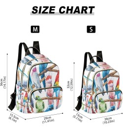 Bird Women Backpack Cockatoo Parrot Watercolor Anti-Theft Travel Backpack with Luggage Belt Lightweight Handbag Lady Purse Ro...