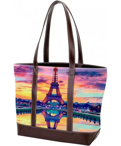 Tote Bag, Large Tote Bags for Women, Tote Bag with Zipper, Eiffel Tower I Love Paris, Totes for Women Design 9850 $25.43 Totes