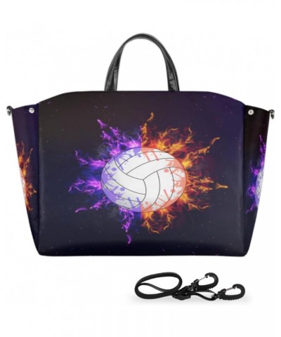 Volleyball Flame Large Tote Bag for Women Travel Should Bag Big Oversized Volleyball Totes Waterproof Crossbody Tote Bag with...