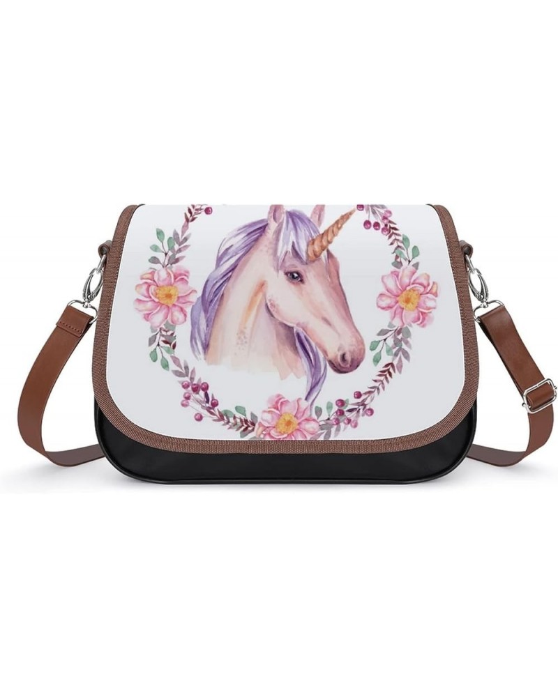 Printed Crossbody Bags Women City Leather Shoulder Bag Satchel Hobo Bags Trendy Three Horses Running Color6 $18.44 Hobo Bags