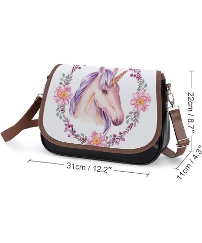 Printed Crossbody Bags Women City Leather Shoulder Bag Satchel Hobo Bags Trendy Three Horses Running Color6 $18.44 Hobo Bags