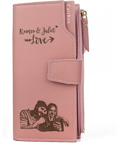 Personalized Wallets for women Engraved Leather Wallet Credit Card Clutch Long Wallet for Mom, Wife, Friends, Sister, Daughte...