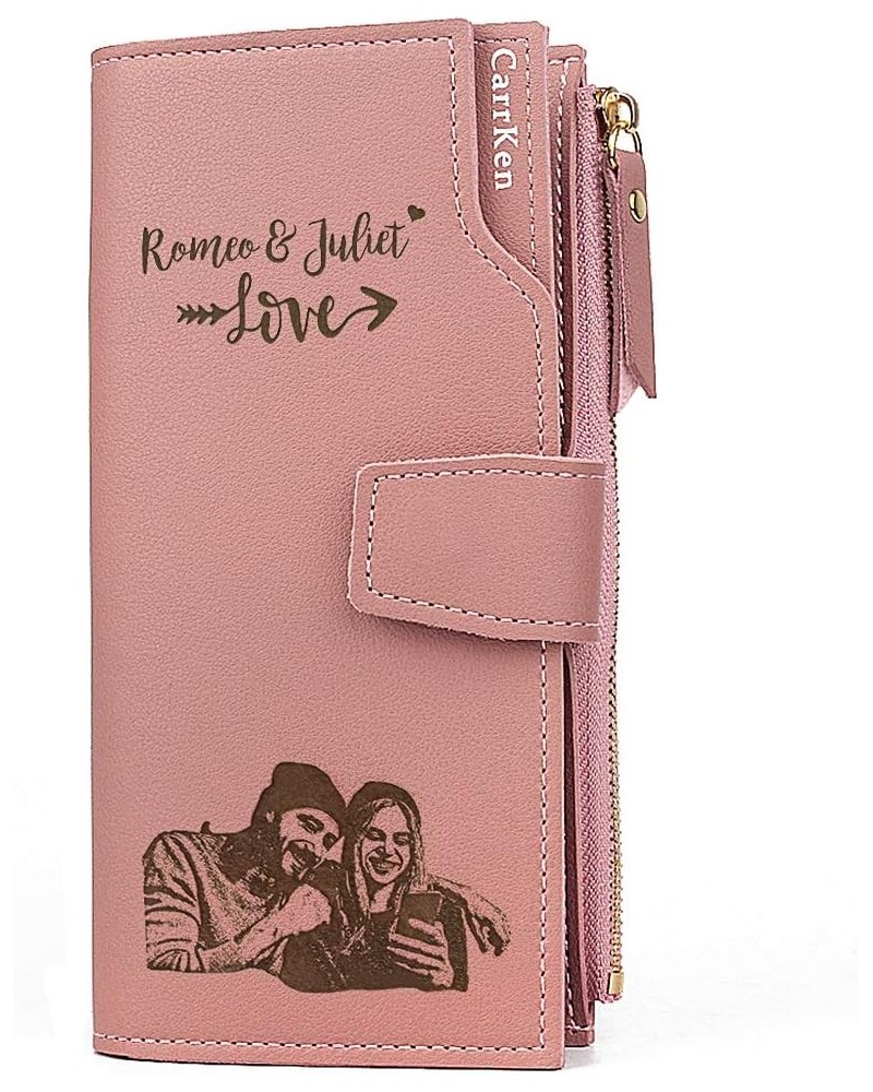 Personalized Wallets for women Engraved Leather Wallet Credit Card Clutch Long Wallet for Mom, Wife, Friends, Sister, Daughte...