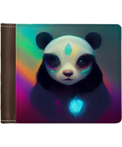 Cartoon Character Men's Wallet - Panda Wallet - Colorful Wallet - Brown Brown $26.67 Wallets