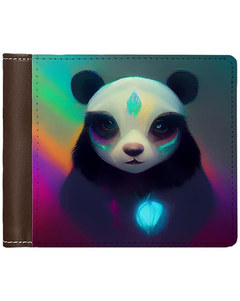 Cartoon Character Men's Wallet - Panda Wallet - Colorful Wallet - Brown Brown $26.67 Wallets