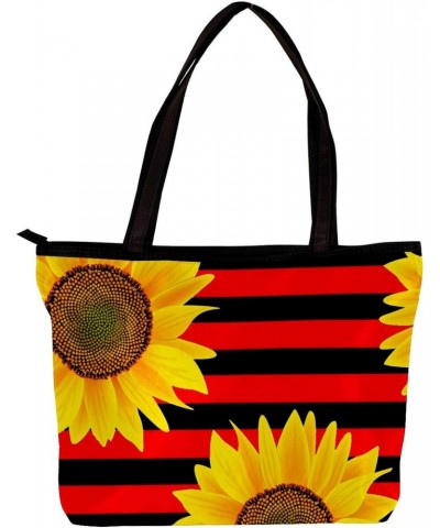 Handbag Sunflower Red And Black Stripe Size: 11.8x4.1x15.4 inches storage bag Handbag $14.29 Handbags