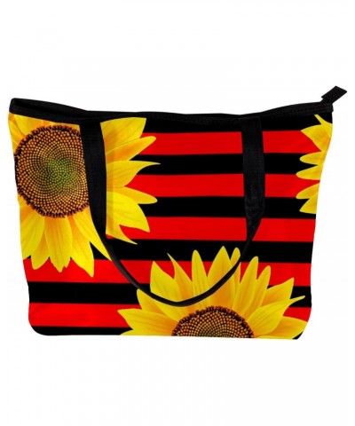 Handbag Sunflower Red And Black Stripe Size: 11.8x4.1x15.4 inches storage bag Handbag $14.29 Handbags