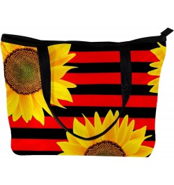 Handbag Sunflower Red And Black Stripe Size: 11.8x4.1x15.4 inches storage bag Handbag $14.29 Handbags