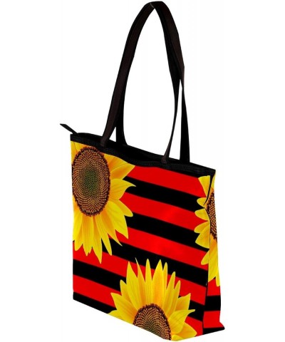 Handbag Sunflower Red And Black Stripe Size: 11.8x4.1x15.4 inches storage bag Handbag $14.29 Handbags