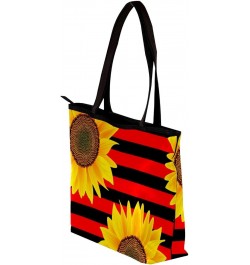 Handbag Sunflower Red And Black Stripe Size: 11.8x4.1x15.4 inches storage bag Handbag $14.29 Handbags