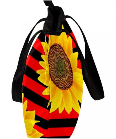 Handbag Sunflower Red And Black Stripe Size: 11.8x4.1x15.4 inches storage bag Handbag $14.29 Handbags