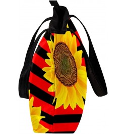 Handbag Sunflower Red And Black Stripe Size: 11.8x4.1x15.4 inches storage bag Handbag $14.29 Handbags