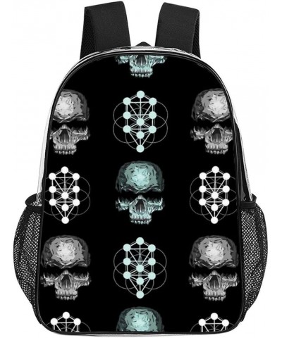 Clear Backpack with Padded Straps Side Pockets Compatible with Skull with Floral Backpack for Women Men Stadium Approved Work...