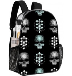 Clear Backpack with Padded Straps Side Pockets Compatible with Skull with Floral Backpack for Women Men Stadium Approved Work...