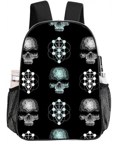 Clear Backpack with Padded Straps Side Pockets Compatible with Skull with Floral Backpack for Women Men Stadium Approved Work...