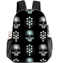 Clear Backpack with Padded Straps Side Pockets Compatible with Skull with Floral Backpack for Women Men Stadium Approved Work...