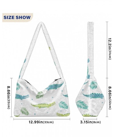 Women Boho Handbag Alligator Summer Leaf Underarm Bag Tote Bag Shoulder Bag Crossbody Bag Fluffy Cell Phone Purse Patriot Lad...