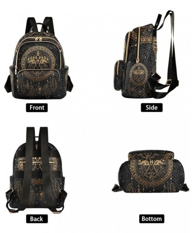 Small Backpack for Women Travel Bag Gold Ethnic Sun Dreamcatcher Daypack Purse Fashion Shoulder Bag Rucksack Medium B924 $13....