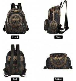 Small Backpack for Women Travel Bag Gold Ethnic Sun Dreamcatcher Daypack Purse Fashion Shoulder Bag Rucksack Medium B924 $13....