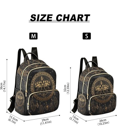 Small Backpack for Women Travel Bag Gold Ethnic Sun Dreamcatcher Daypack Purse Fashion Shoulder Bag Rucksack Medium B924 $13....