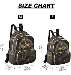 Small Backpack for Women Travel Bag Gold Ethnic Sun Dreamcatcher Daypack Purse Fashion Shoulder Bag Rucksack Medium B924 $13....