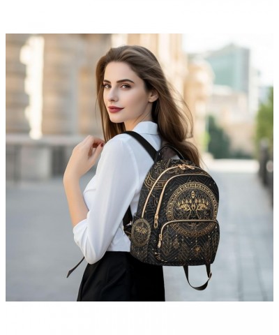 Small Backpack for Women Travel Bag Gold Ethnic Sun Dreamcatcher Daypack Purse Fashion Shoulder Bag Rucksack Medium B924 $13....