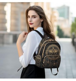 Small Backpack for Women Travel Bag Gold Ethnic Sun Dreamcatcher Daypack Purse Fashion Shoulder Bag Rucksack Medium B924 $13....