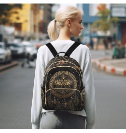 Small Backpack for Women Travel Bag Gold Ethnic Sun Dreamcatcher Daypack Purse Fashion Shoulder Bag Rucksack Medium B924 $13....